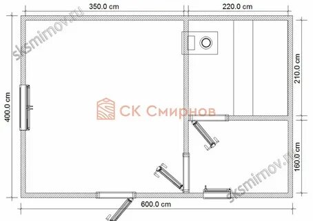 Найдите суммарную площадь строящейся бани