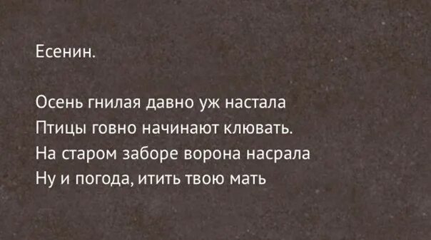 Осен настала холодно стало. Есенин стихи про осень. Есенин про осень матом. Есенин про осень матом. Матерные стихотворения есенина.