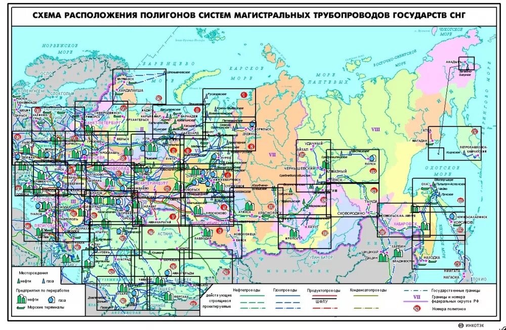 Карта газопроводов и нефтепроводов
