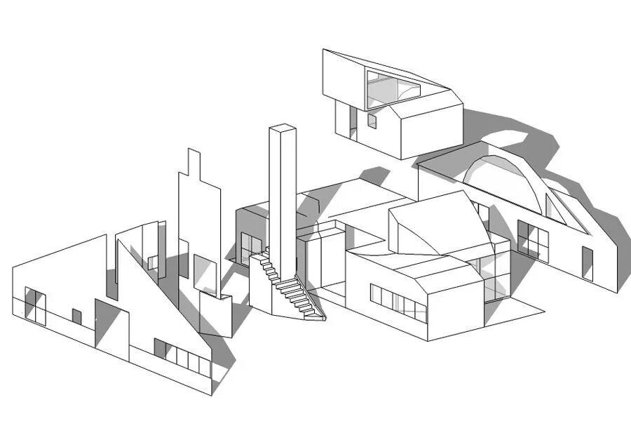 Дом ванны вентури чертеж Robert Venturi's Vanna House, Geometric Analysis on Behance Vanna venturi house,