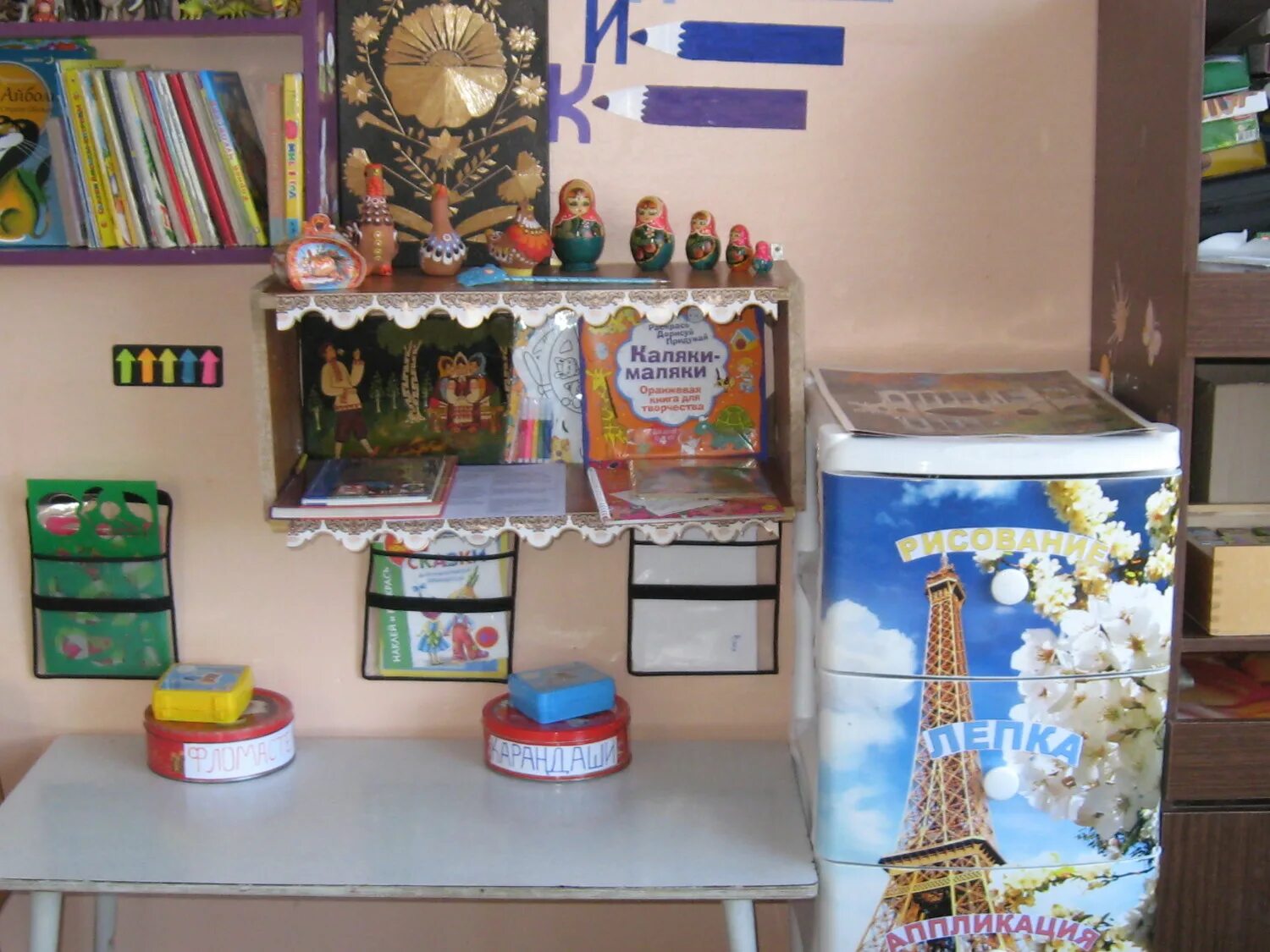 уголок искусства в детском саду. уголок изостудии в детском саду. уголок изодеятельности в доу.