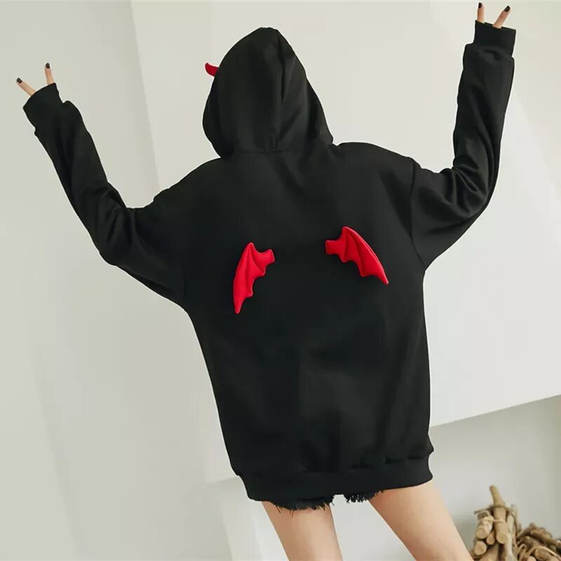 Толстовка с рогами. Толстовка harajuku devil. harajuku devil кофта. harajuku дьявол толстовка. харадзюку стиль готика худи.
