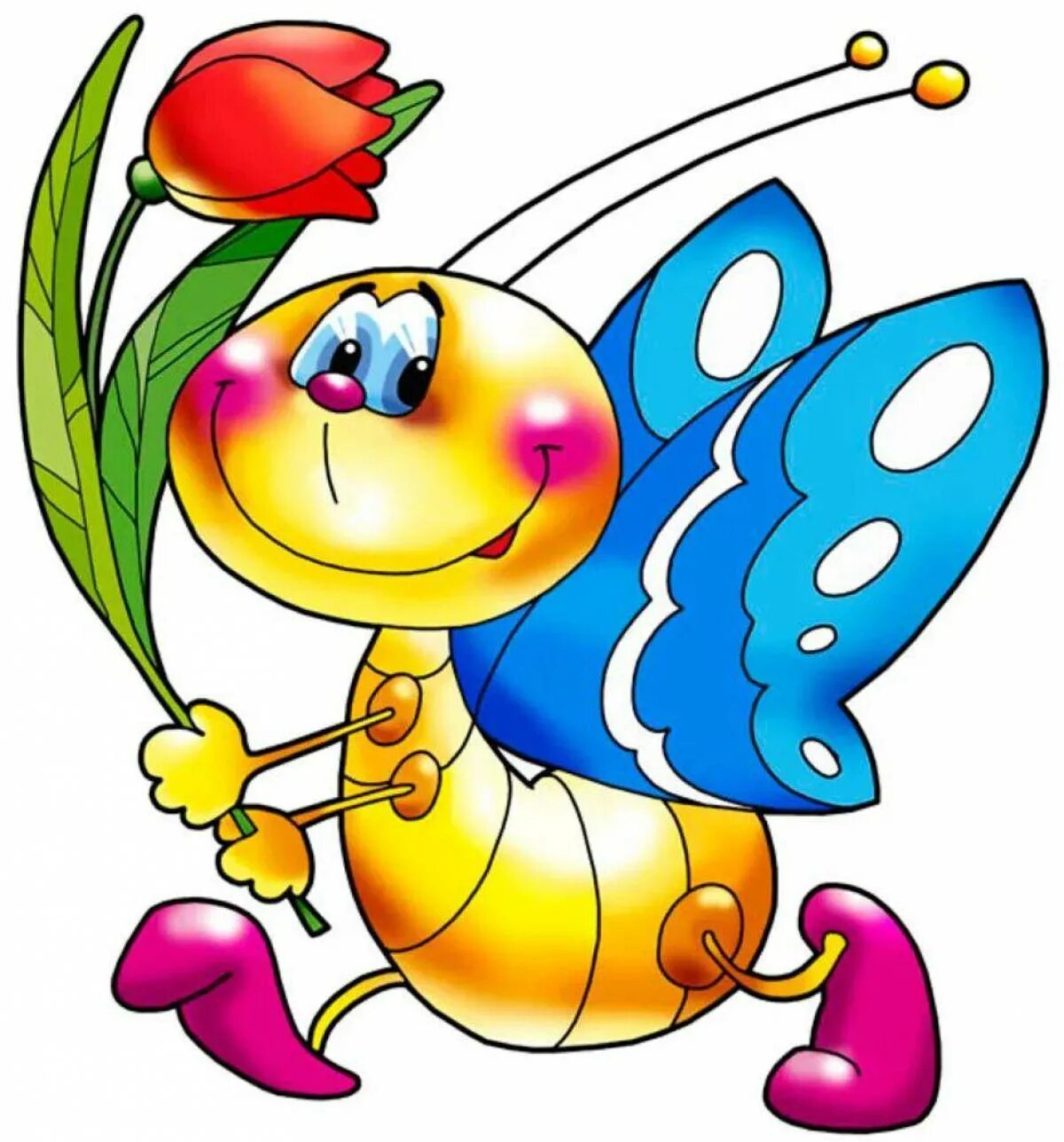 Цветные открытки. Бабочки детские. Сказочная бабочка. Красивые мультяшные бабочки.