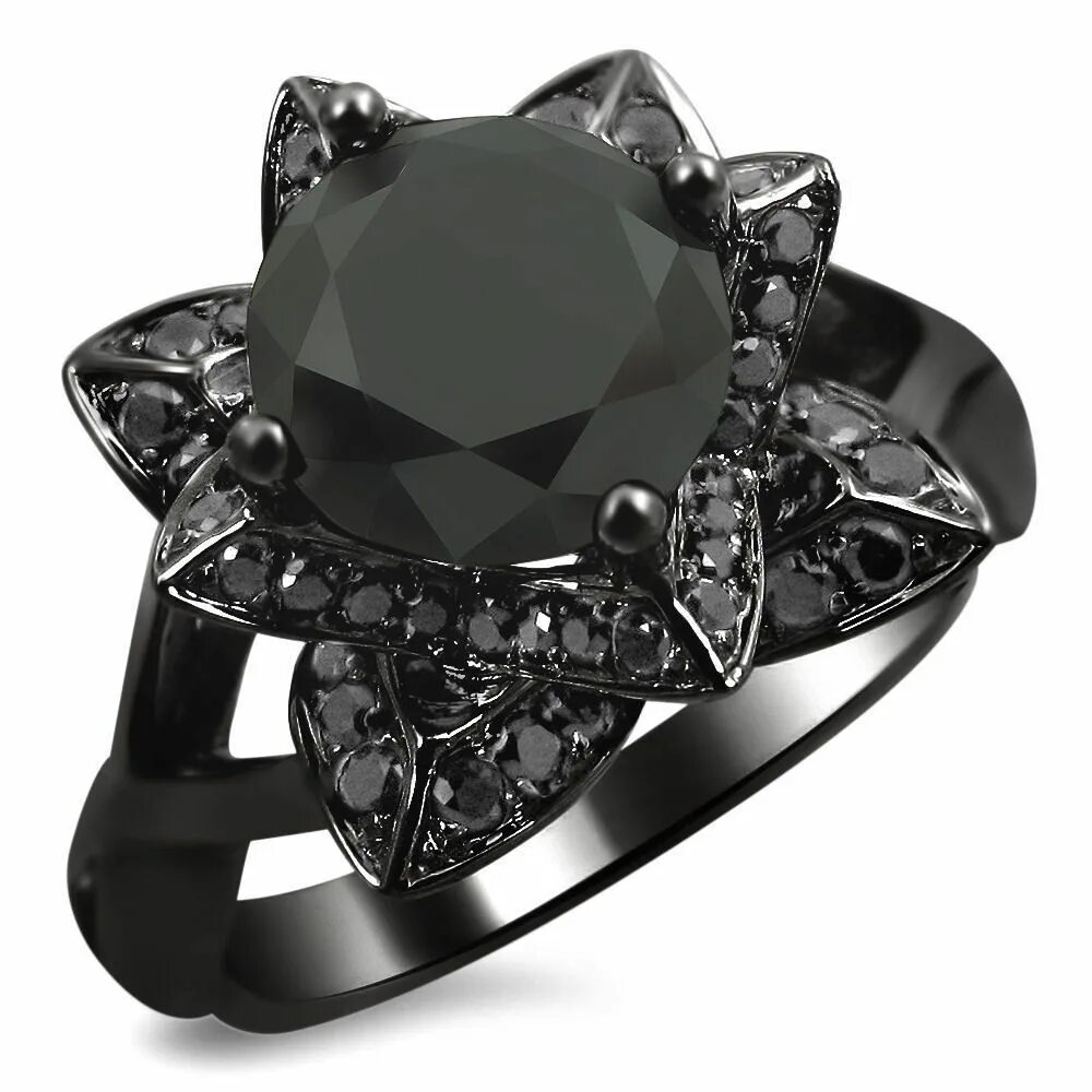 Кольцо Black Diamond. Черное золото ювелирные