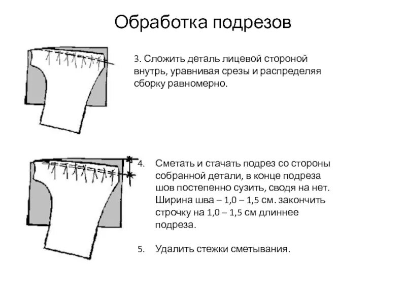 Обработка подреза. Сложить детали воротника лицевыми сторонами внутрь. Стачивание боковых срезов манжет схема. Лицевая сторона детали