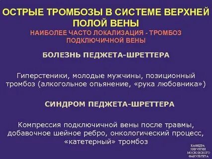 Острый венозный тромбоз