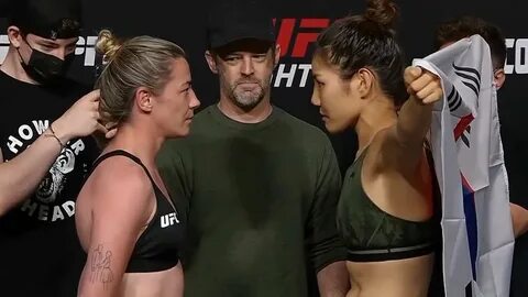 Molly McCann vs. Ji Yeon Kim - Weigh-in Face-Off - (UFC Fight Night: Brunso...