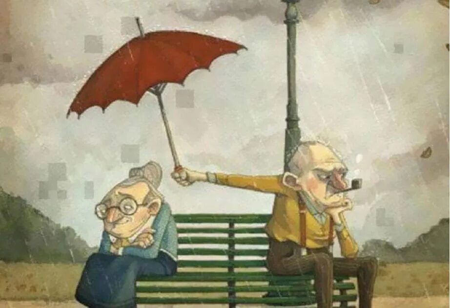 Дедушка с зонтом. Дедушка бабушка зонтик. Бабушка с дедушкой под зонтом. Старичок с зонтом. Злюсь на бывшего мужа
