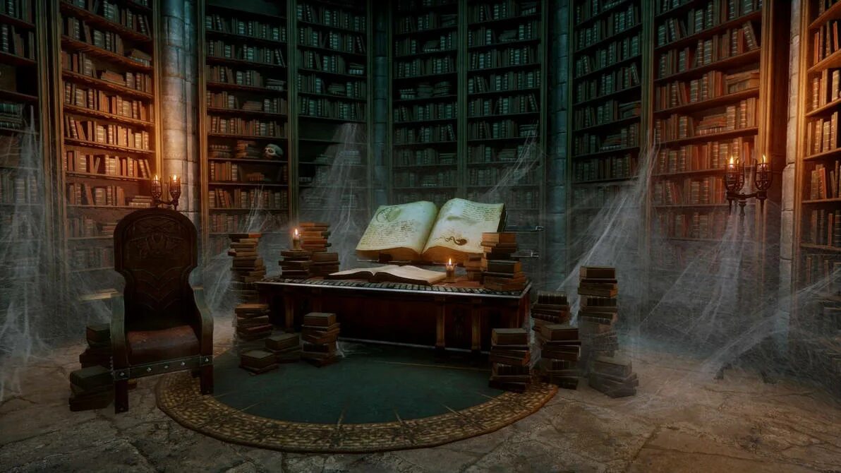 Библиотека скайрим. Старинная библиотека. Сказочная библиотека. Фантастическая библиотека.