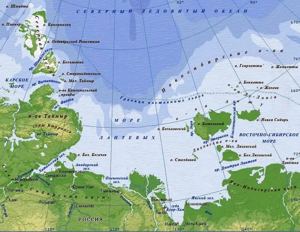 Полуострова ледовитого океана. Восточно Сибирское море пролив Вилькицкого. Расположение моря Лаптевых на карте России. Моря: Восточно-Сибирское, Карское, Лаптевых.. Остров Андрея в море Лаптевых на карте