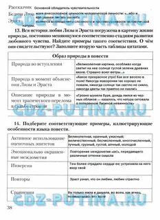 Сравнительная характеристика лизы и эраста таблица