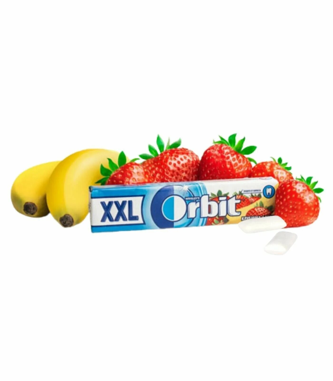 Жвачка клубника банан. Orbit XXL клубника-банан 20*20. Жев. Резинка Orbit XXL 20,4гр. Орбит клубника/банан XXL 20,4 гр (20*бл). Орбит XXL клубника банан.