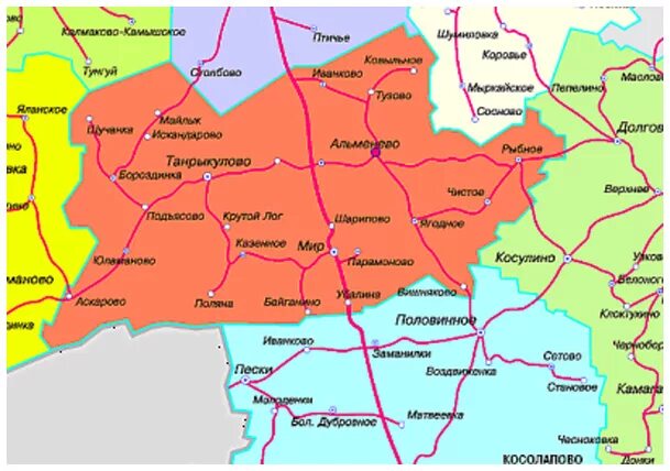 Показать на карте курганскую область с городами