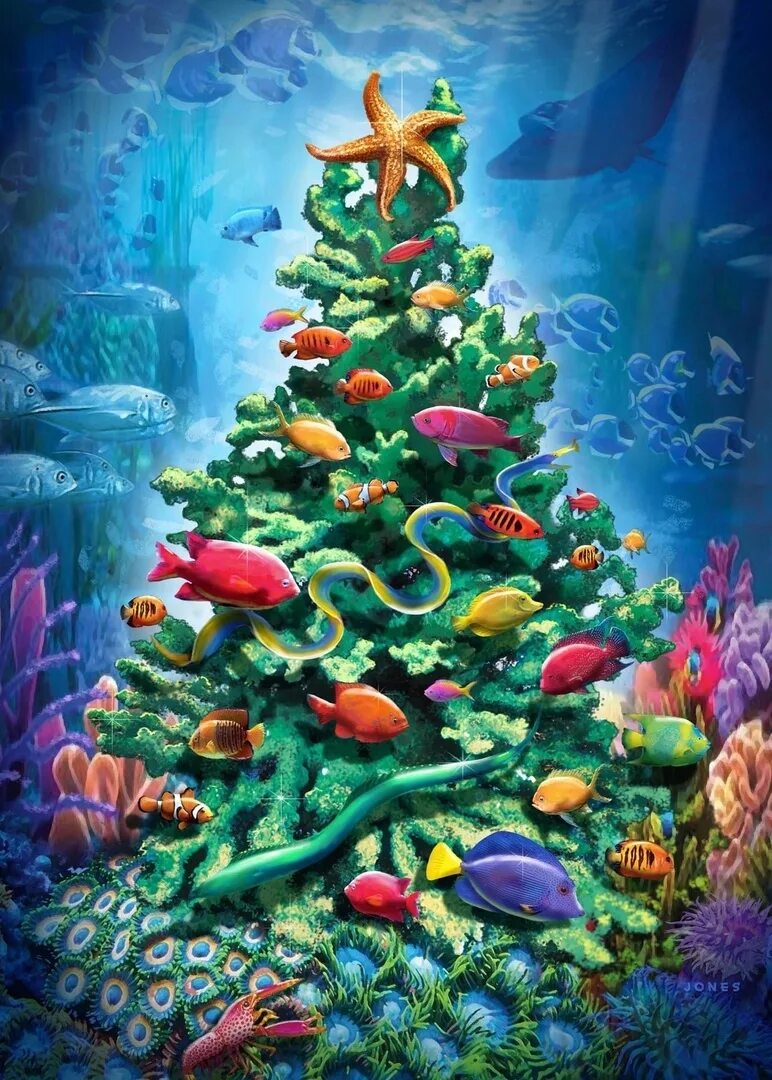 Дайвинг новый год. Дно океана. Рисунок на тему подводный мир. Подводный новый год. Новогодняя елка под водой.