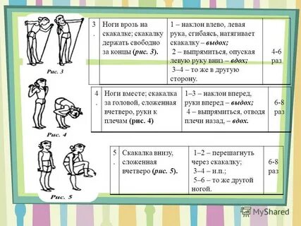 Комплекс упражнений с гимнастической скакалкой