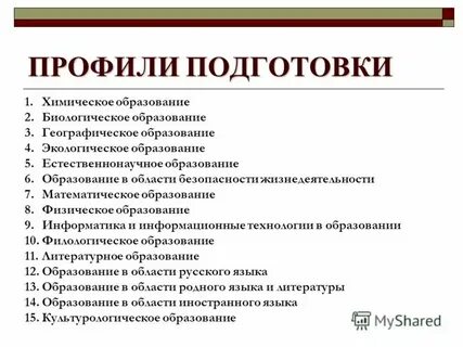 Профиля в высших и средних