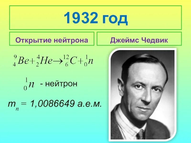 Открытие нейтрона опыт Чедвика. 1932 Чедвик открытие нейтрона.