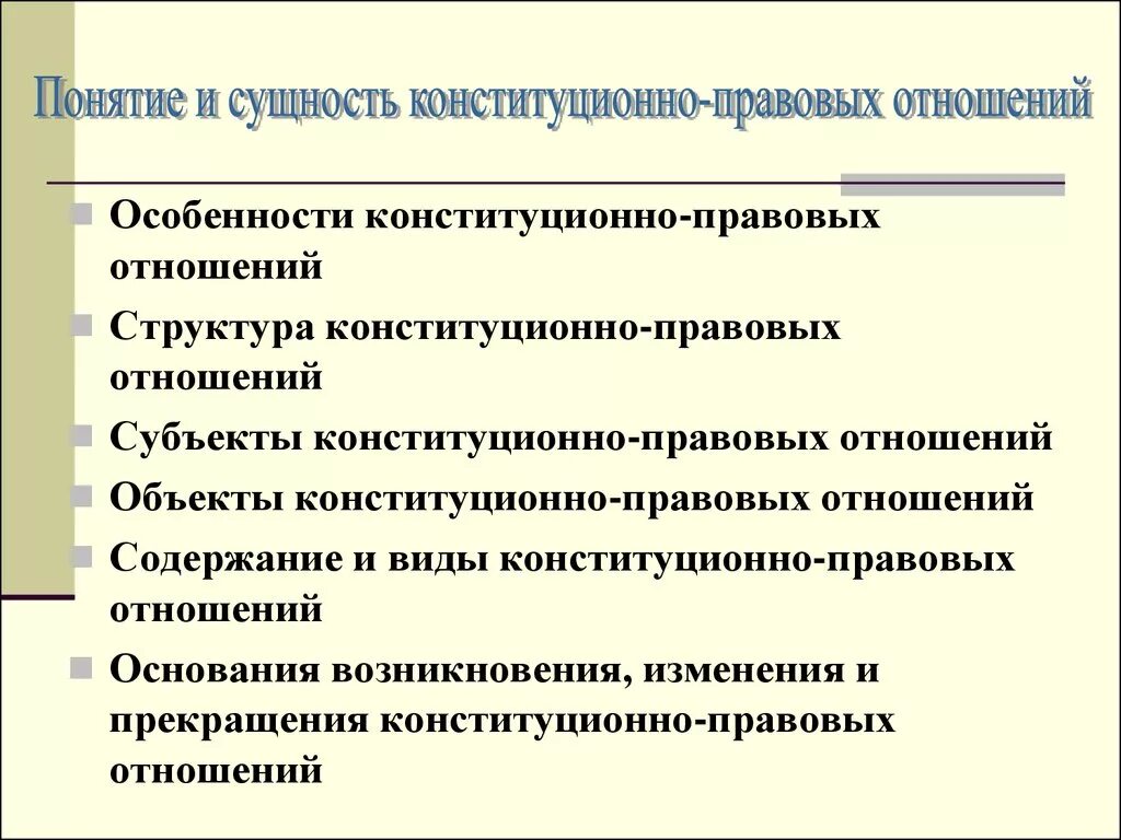 Правовые отношения возникающие по основаниям приобретения. Структура конституционно-правовых отношений. Субъекты и объекты конституционно-правовых отношений. Особенности конституционных правоотношений. Виды конституционно правовых отношений.