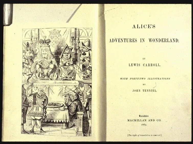 Книга первое чудо. Первая книга Алиса в стране чудес 1865. Алиса в стране чудес книга первое издание. Первое издание Алисы в стране чудес 1865. Льюис Кэрролл Алиса в стране чудес первое издание.