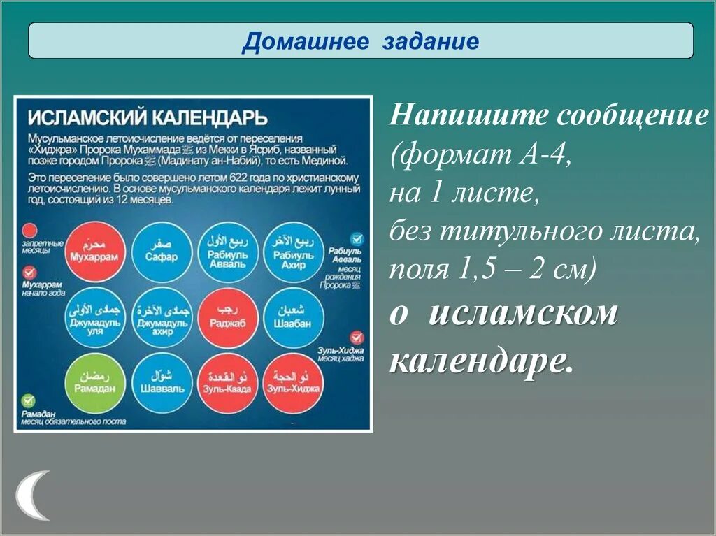 Исламский календарь. Сообщение о исламском календаре. Исламский календарь презентация.