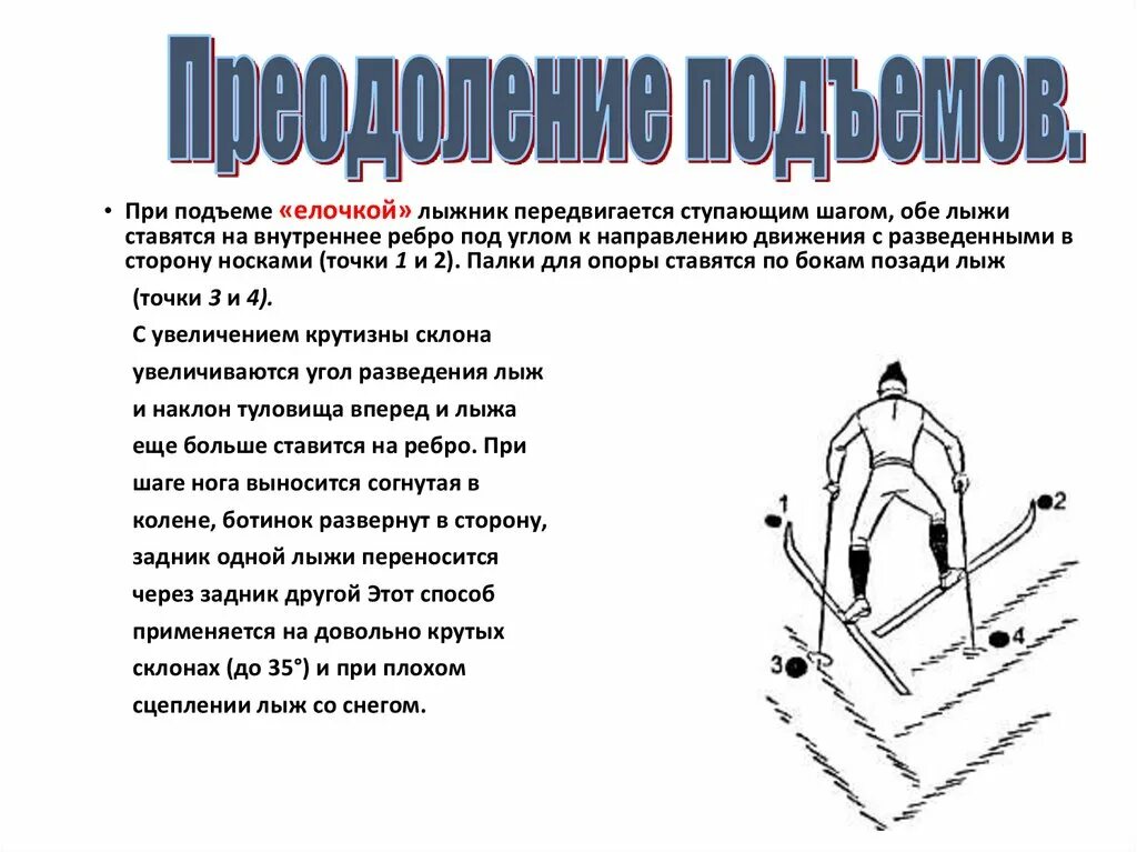 Техника выполнения подъема на лыжах. Преодоление подъемов на лыжах. Доклад по теме лыжная подготовка. Лыжная подготовка доклад по физкультуре. Лыжные подъемы и спуски по физкультуре.