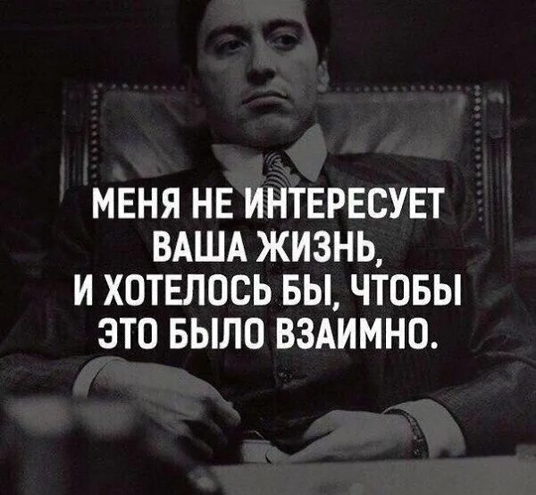 Интересуется личной жизнью. Меня не интересует ваша жизнь. Криминал цитаты. Мужские мысли. Мне не интересна ваша жизнь.