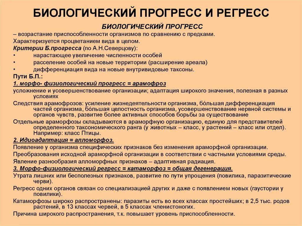 Биологический Прогресс и регресс. Виды биологического прогресса. Сущность биологического регресса. Причины биологического прогресса и регресса. Понятие биологическому прогрессу