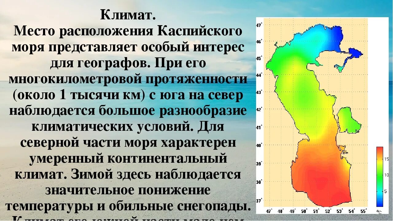 Какие государства омывает каспийское. Каспийское море омывает 5 государств. Климат Каспийского моря. Климатическая карта Каспийского моря. Физико-географическая характеристика Каспийского моря.