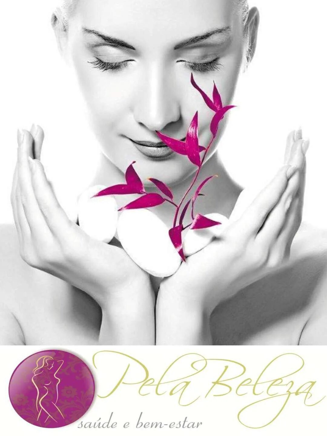 Обложка для косметолога. Сертификат на косметические процедуры. Девушка с орхидеей. Постер косметология. Комплимент косметологу.