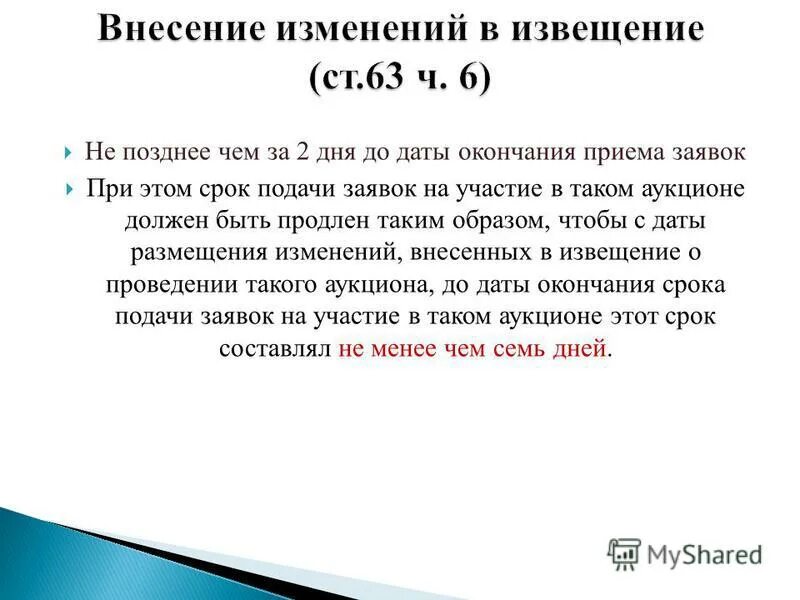 Внесение изменений в аукцион по 44 фз