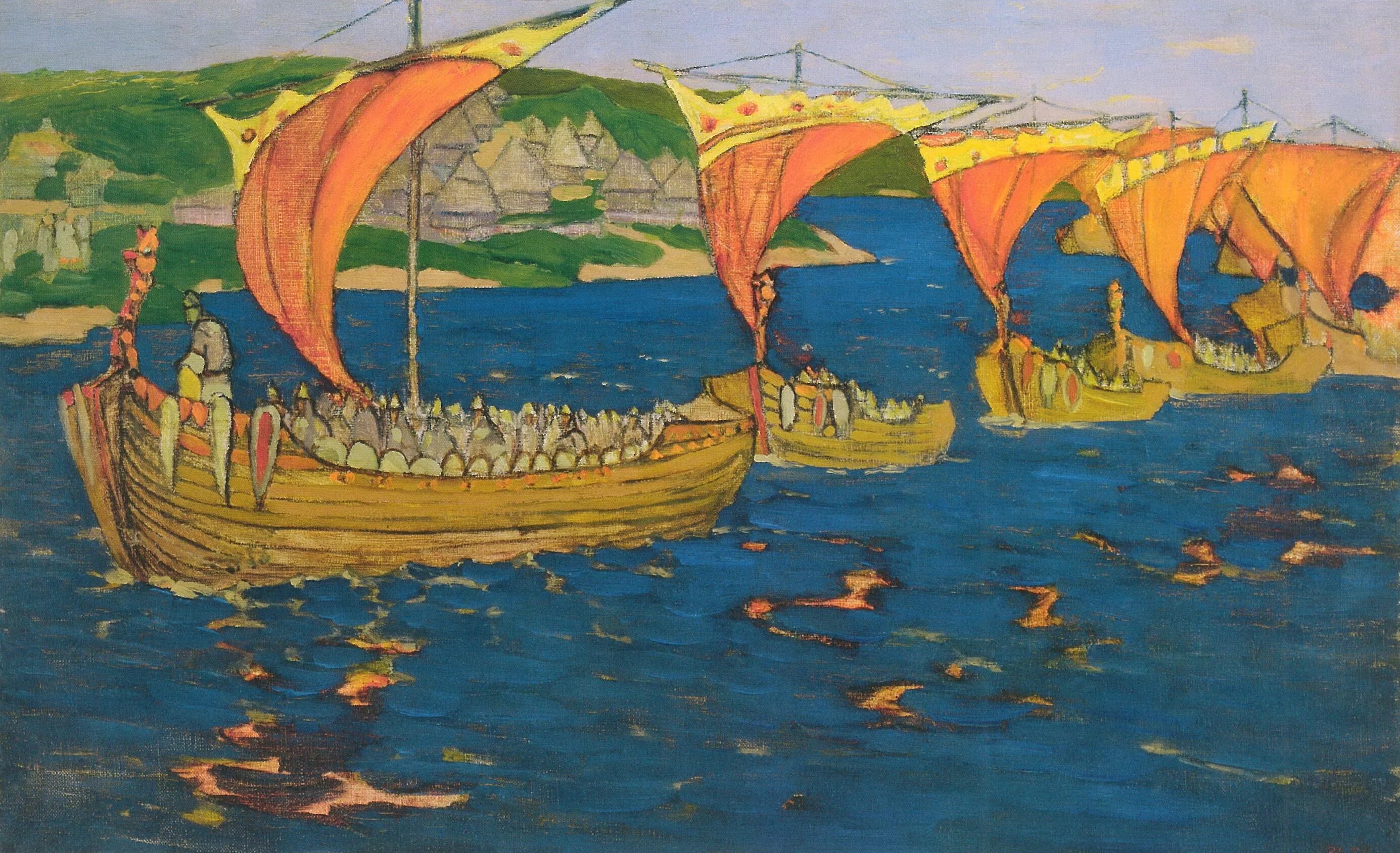 картина николая рериха заморские гости. заморские гости. рерих «заморские гости» (1901). рерих «заморские гости» (1901). художник рерих картины светятся.