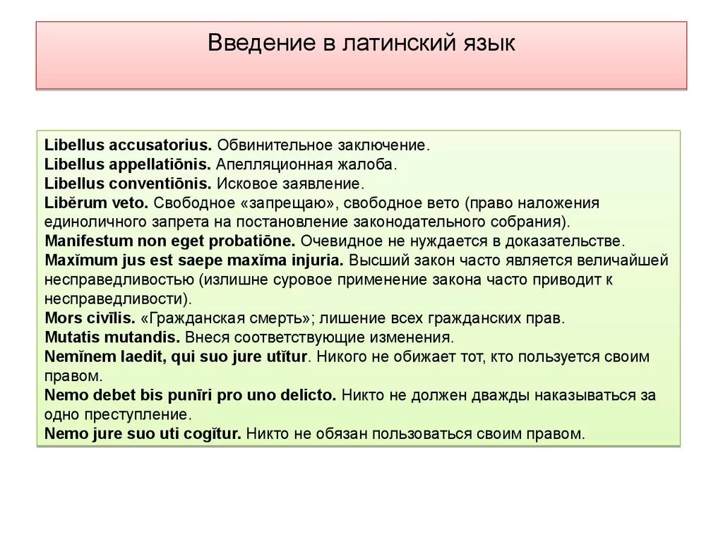 Затруднение латынь. Введение в латинский язык. Жалобы на латыни. Язык на латинском языке. Заключение на латинском языке.