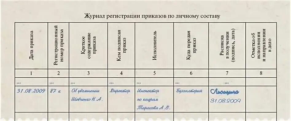 Утвердить форму журнала