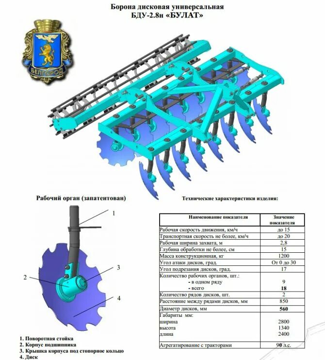 Работа дисковой бороной