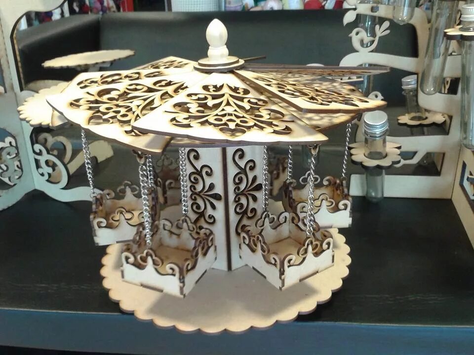 Подставка макет для лазерной резки. Карусель из фанеры. карусель лазерная резка. карусель для лазерной резки. карусель из фанеры макет.