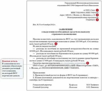 Запрос о недостающих сведениях фсс