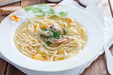Суп лапша с печенью