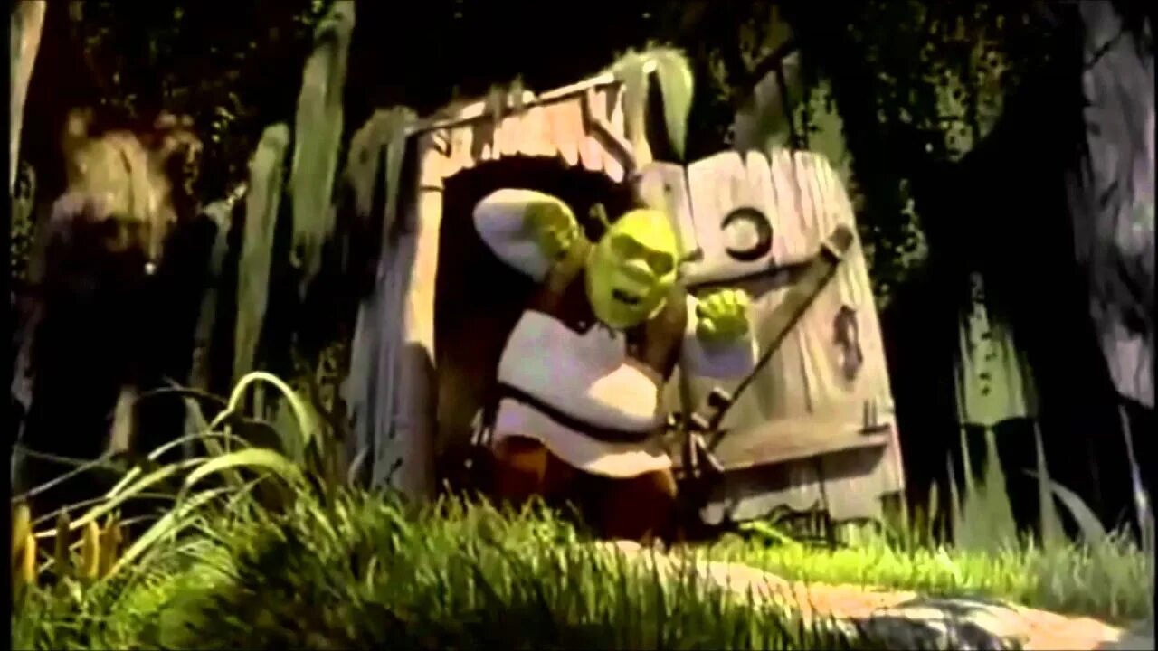 Самбади. Шрек сомебоди. Самбади. Деревянный туалет шрека. Шрек выходит из туалета.