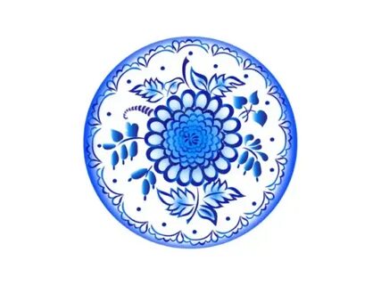 Рисунок тарелки гжель