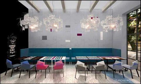Интерьер кондитерской Blue cafe.