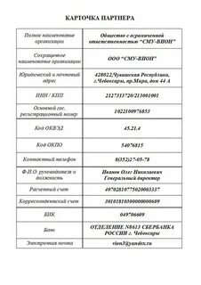 Карта партнера для ип