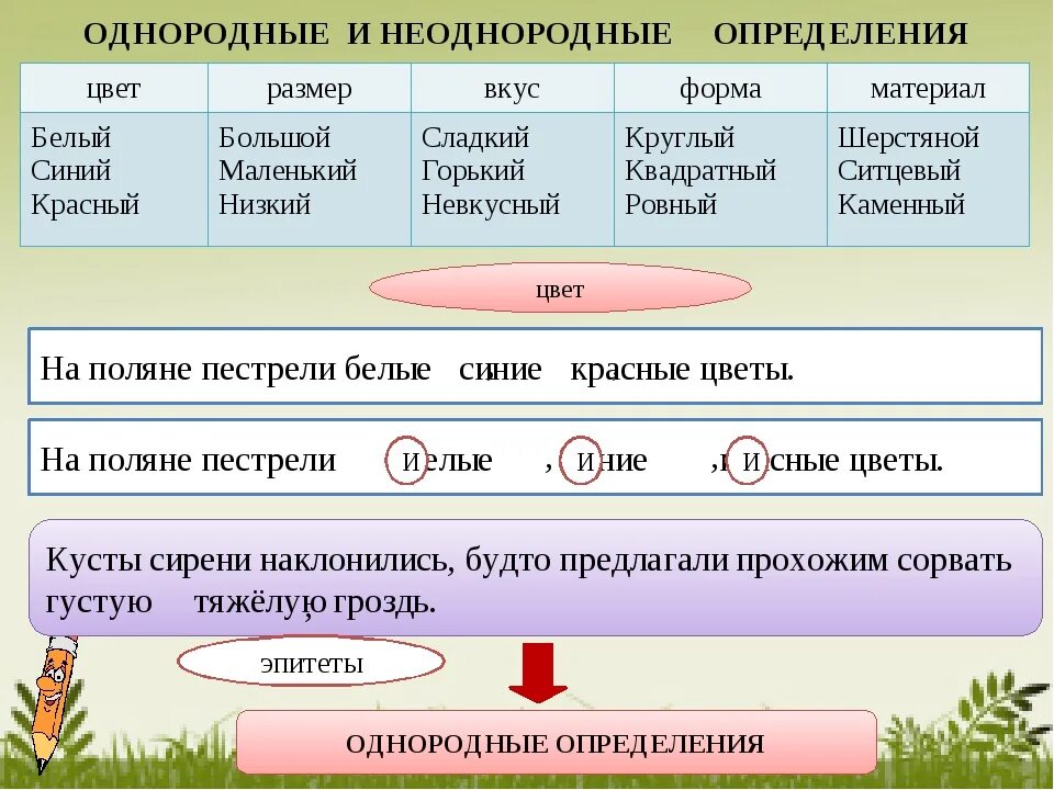 Однородными относятся