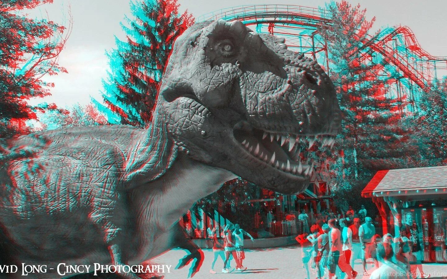 Видео 3d изображение. Анаглифных red-cyan. изображение в 3д формате. динозавры 3д для очков. в 3д очках.