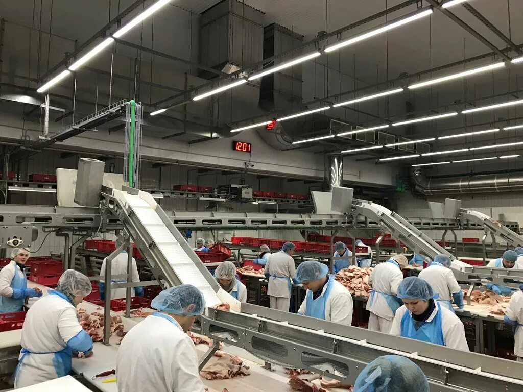 Сайт мясокомбината останкино. Колбасный завод Останкино. Останкинский мясоперерабатывающий комбинат (ОМПК). Комбинат Останкино колбасный цех. Мясоперерабатывающий завод Коровино.