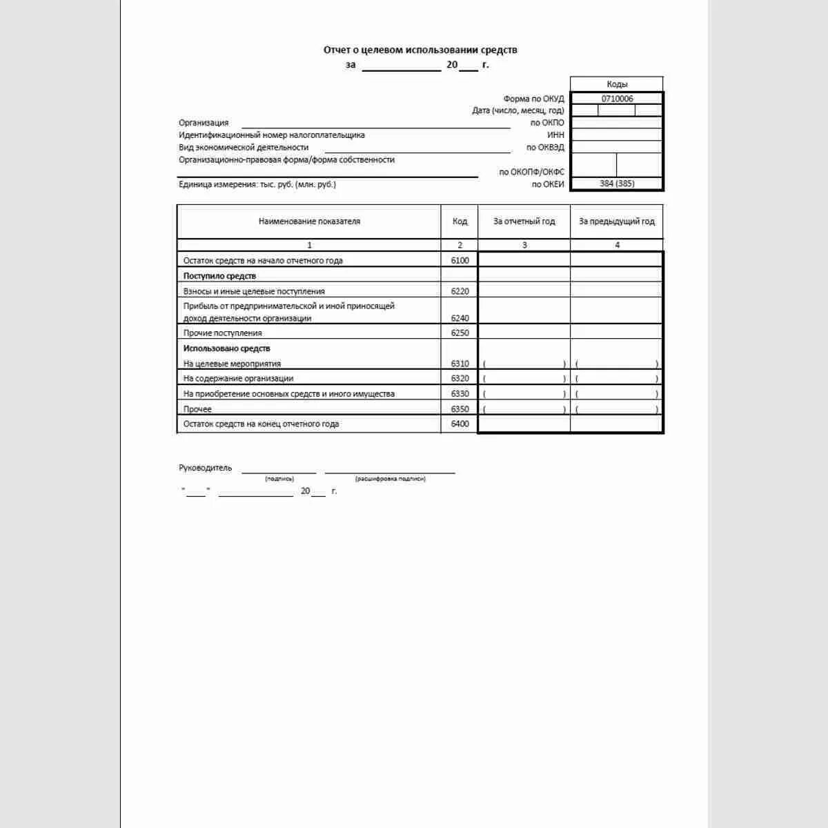 0710003 Отчет о целевом использовании средств. Отчет о целевом использовании средств (форма по ОКУД 0710006). ОКУД 0710003 отчет о целевом использовании средств. ОКУД 0710006 отчет о целевом использовании средств упрощенная форма. Бланк упрощенной финансовой отчетности за 2023 год