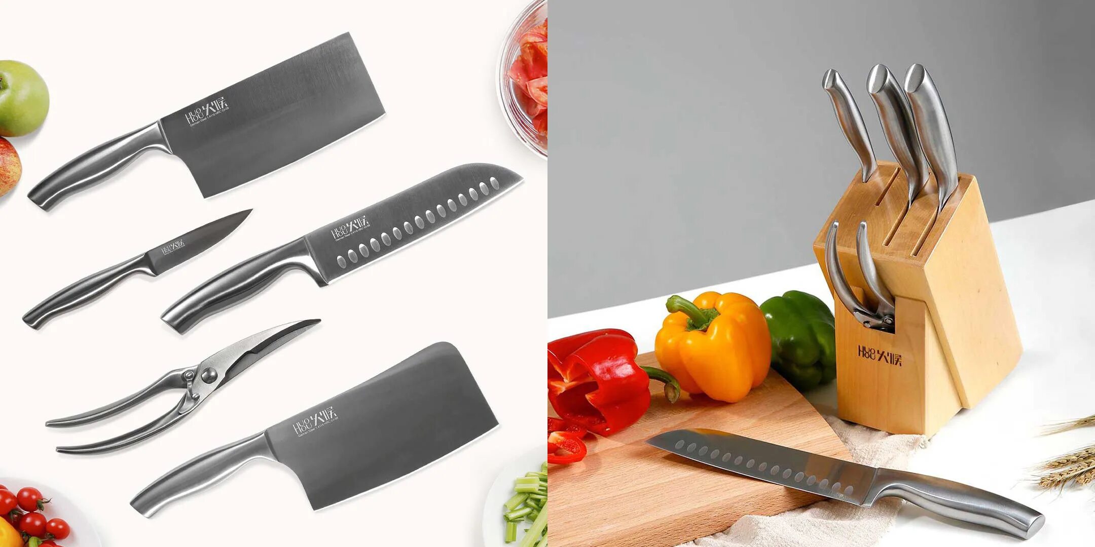 Ножи кухонные марки. Набор ножей Xiaomi Huo Hou hu0014. Набор ножей Xiaomi Huo Hou Nano Steel Knife Set 6in1 hu0014. Нож кухонный Xiaomi Huohou German Steel slicing Knife (hu0053). Набор кухонных ножей Xiaomi Huohou Stainless Steel Kitchen Knife Set.