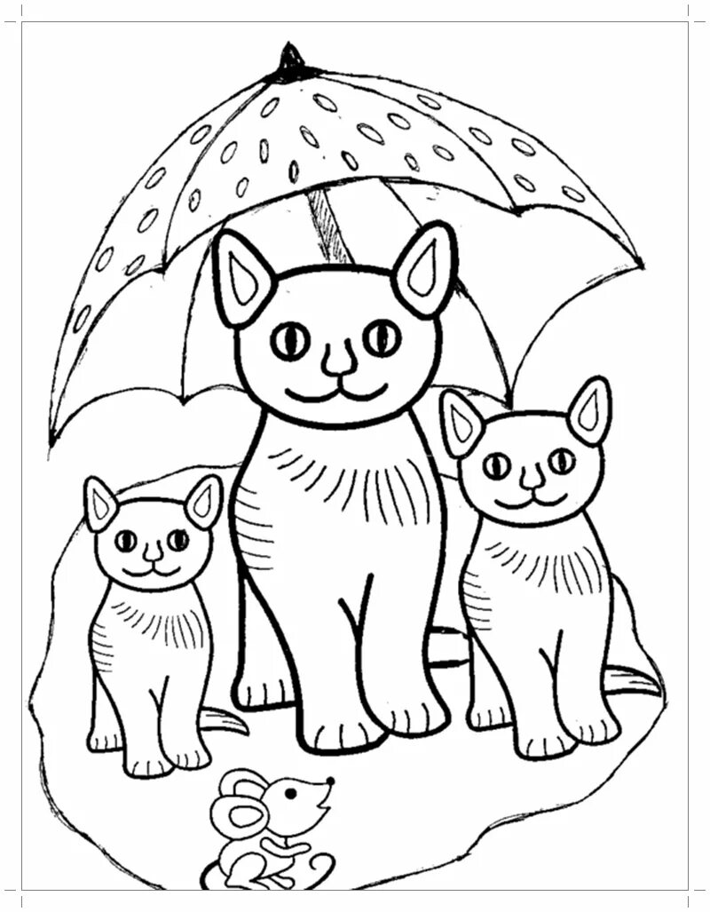 Кот раскраска для детей 3 4 лет. Кошки. раскраска. раскраска кошка с котятами. кошка раскраска для детей. котенок раскраска для детей.