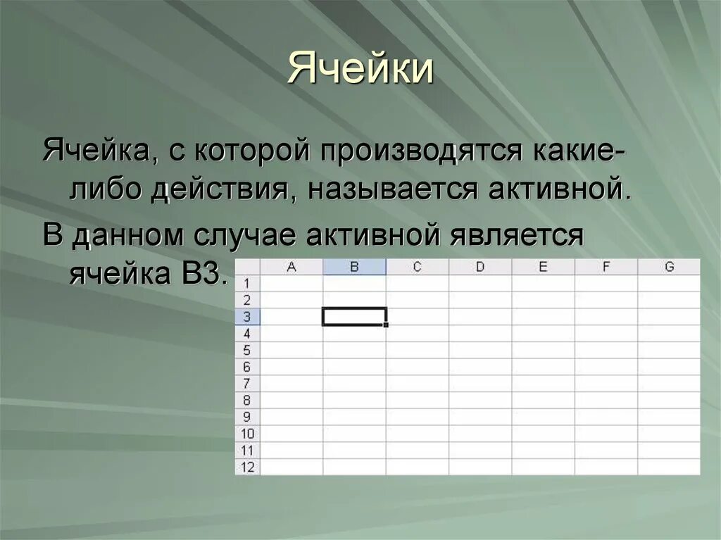 Ячейка дата. Активной является ячейка. Ячейка с которой производятся действия. Какая ячейка называется активной. Ячейка с которой производятся какие-то действия называется.