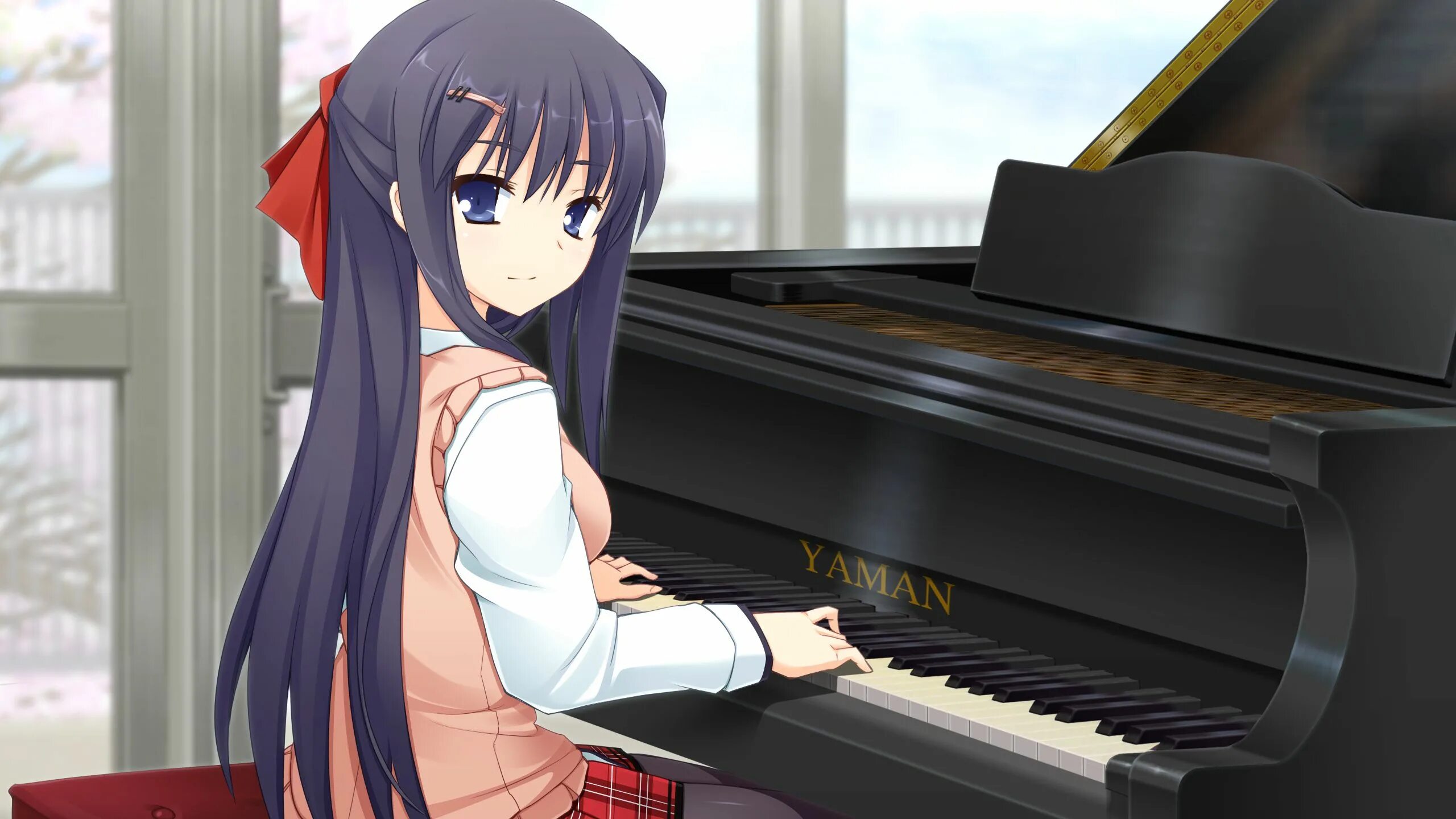 Sister play piano