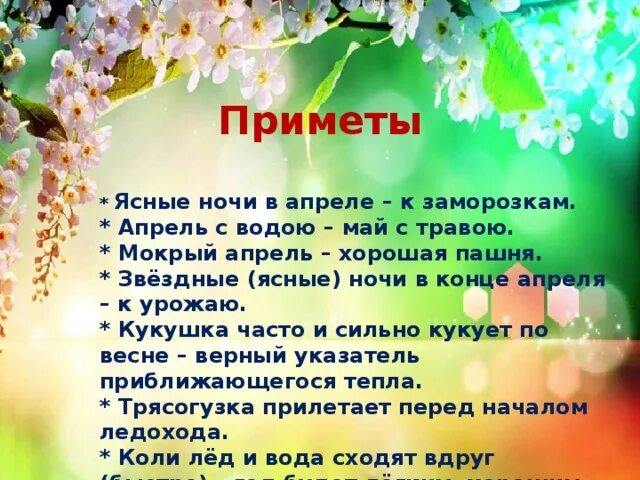 Народные весенние приметы для детей. Приметы весны для детского сада. Приметы апреля народные. Приметы и поговорки про апрель. Имена обозначающие весну